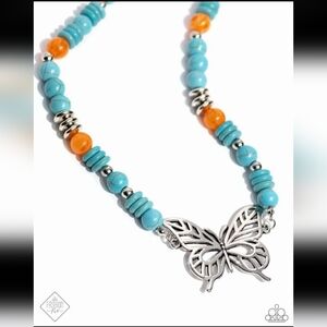 Try As I Flight Blue Necklace Western Turquoise Fashion Jewelry Paparazzi